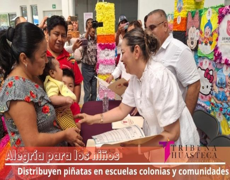 CIENTOS DE PIÑATAS Y DULCES ENTREGA  EL DIF PARA CELEBRAR EL DÍA DEL NIÑO